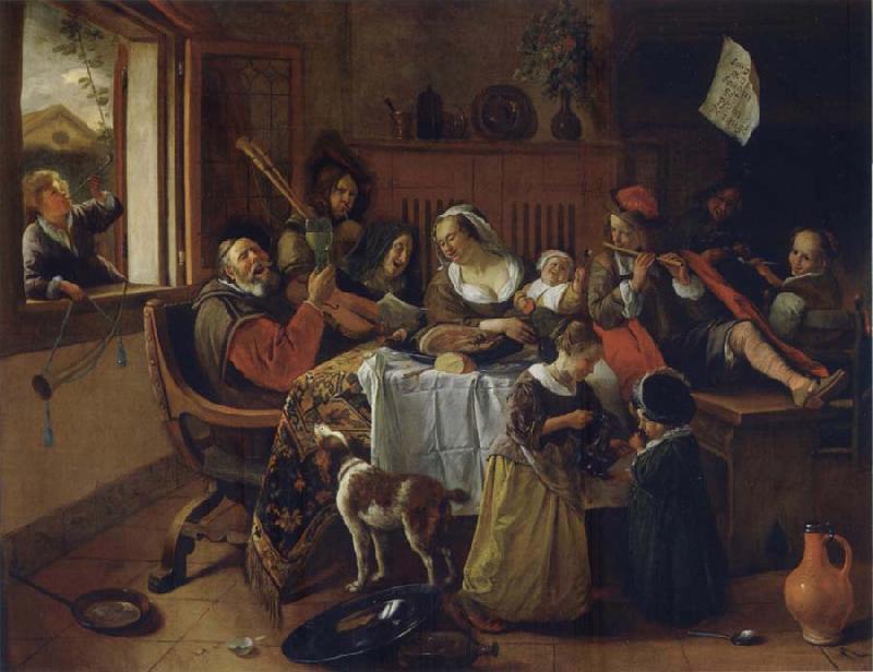 Jan Steen The Merry family Sweden oil painting art